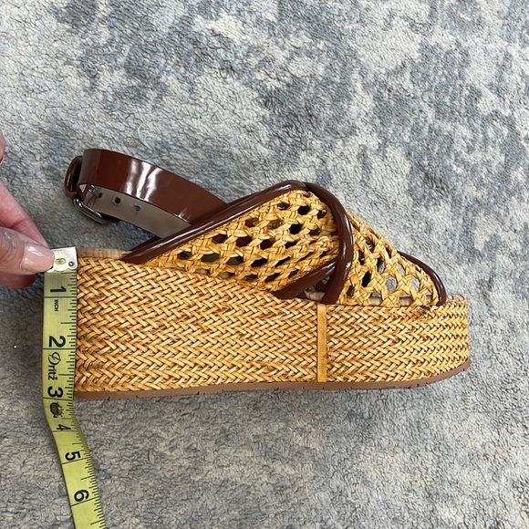 Casadei Marigold Woven Platform Chunky Sandals Designer Cork Footbed Sz 37 - Picture 13 of 16